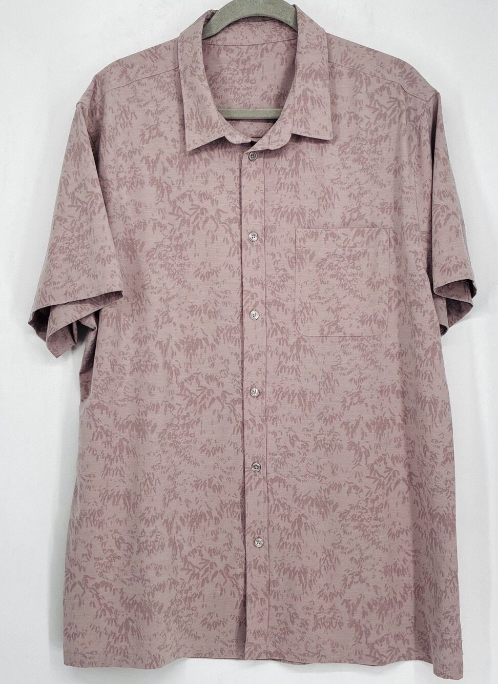 Vuori Bridge Button Down Shirt Mens XXL V184 Mauve Tonal Performance Stretch